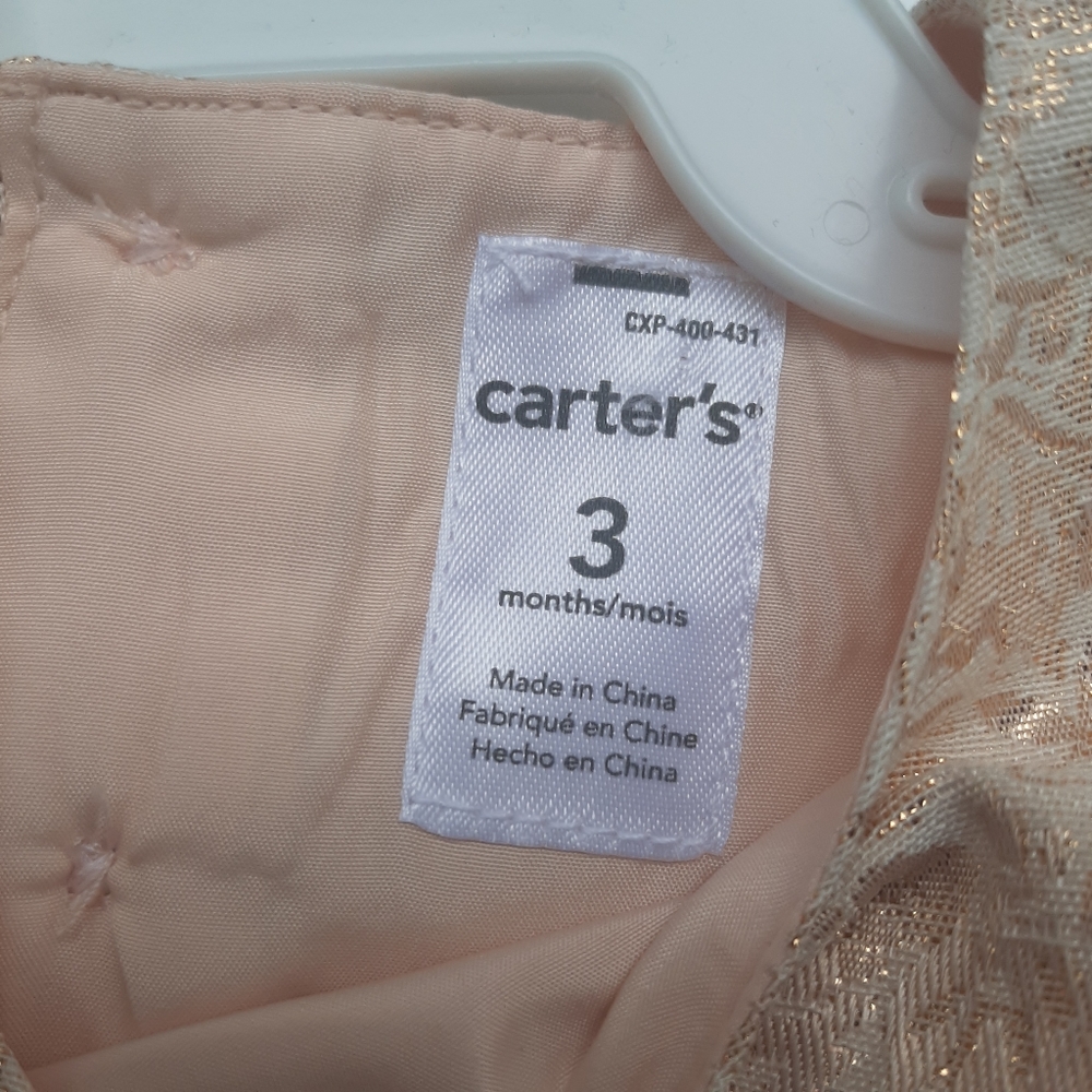 Carter's Peach/Gold Floral Print Dress 3M - Picture 7 of 7